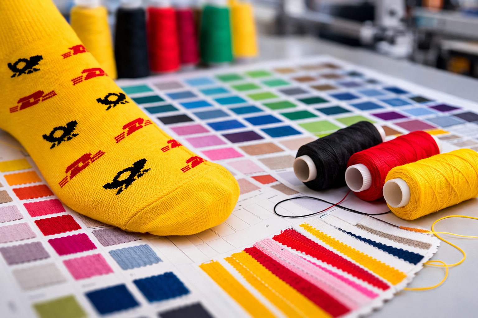 Beispielabbildung „Color Selection“: individuelle Socken nach Kundenauftrag (Custom Socks), kein Katalogprodukt