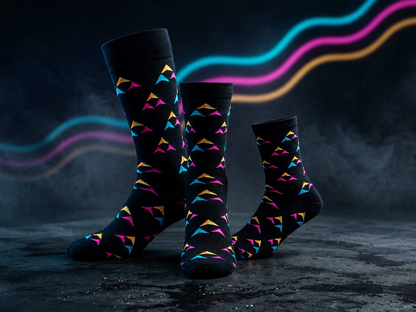 Beispielabbildung „Sokkenlengtes voor individuele sokken van de sneakersok tot de grote maat“: individuelle Socken nach Kundenauftrag (Custom Socks), kein Katalogprodukt