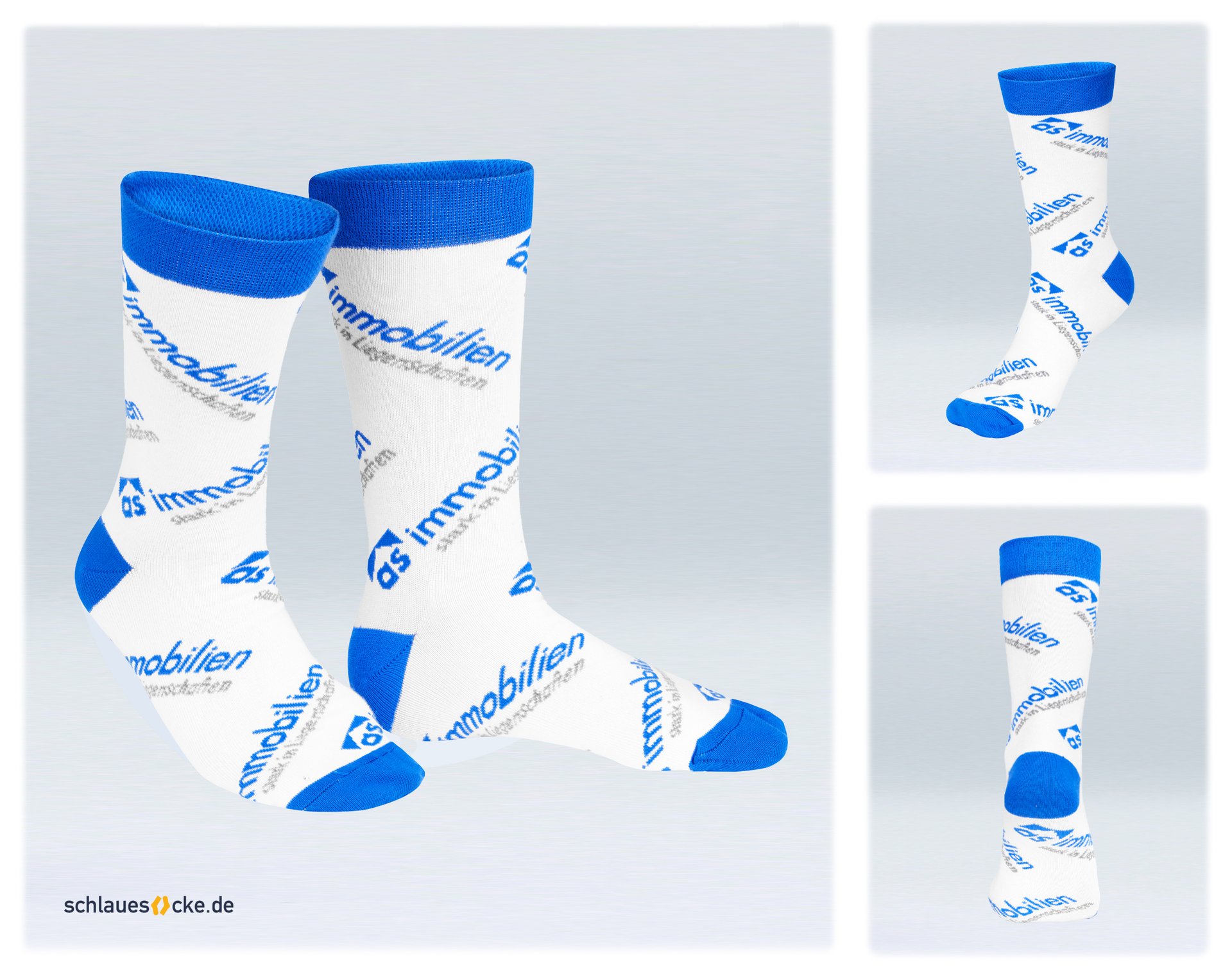Sample project: AS Immo – custom socks with packaging (Full Set)
