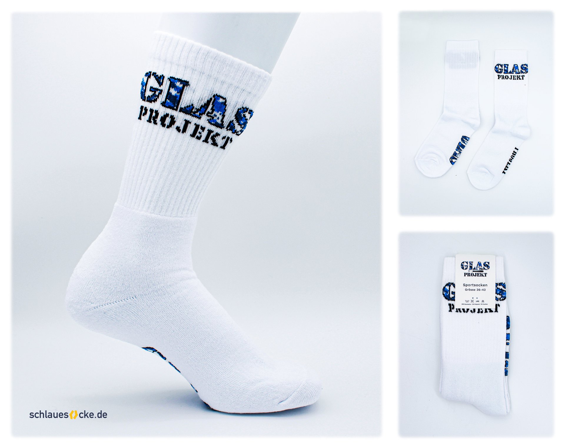 Sample project: Glass Project – custom socks with packaging (Full Set)