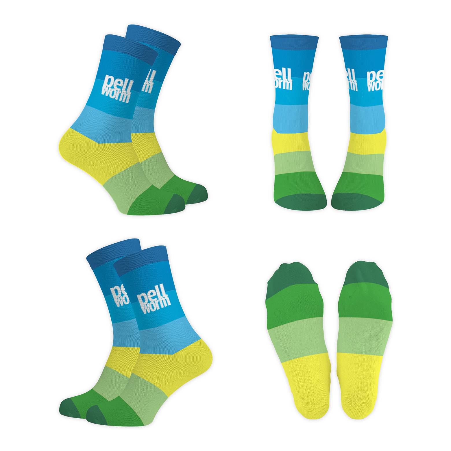 Cuff, heel, and toe can have different colors