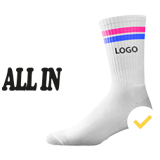Beispielabbildung „Afgiv forespørgsel“: individuelle Socken nach Kundenauftrag (Custom Socks), kein Katalogprodukt