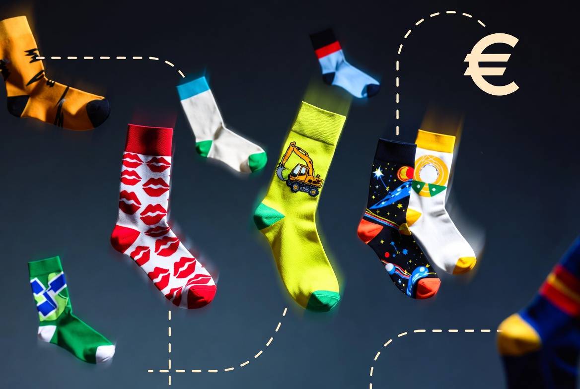 Beispielabbildung „Payment and Shipping at a Glance“: individuelle Socken nach Kundenauftrag (Custom Socks), kein Katalogprodukt